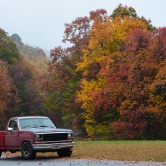 Fall Great Smoky - on the Blue Ridge Parkway, red truck 2/2